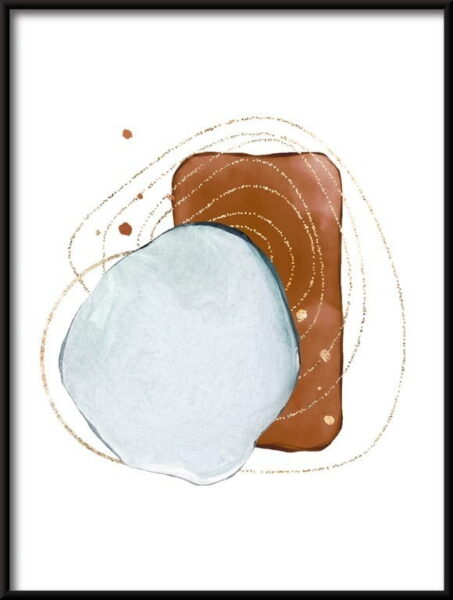 Affiche de motifs aquarelle doré 1