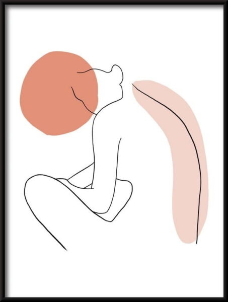 Affiche linéaire de portrait de femme