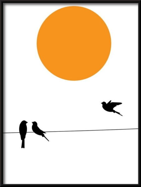 Affiche de silhouettes d'oiseaux