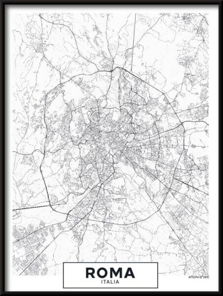 Affiche de la carte de Rome