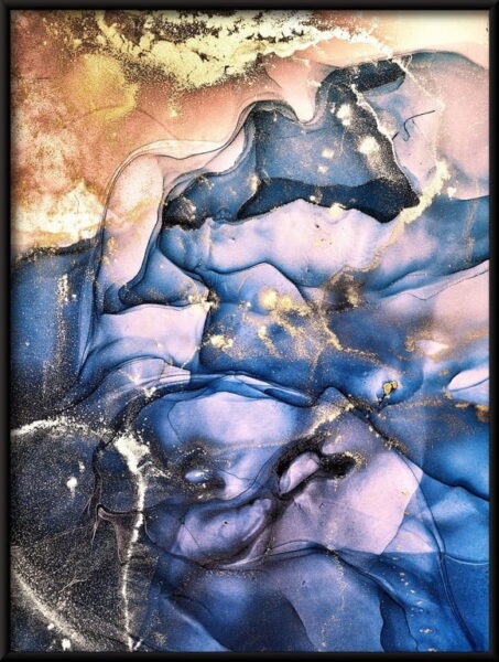 Affiche d'abstraction bleu-or – Image 2