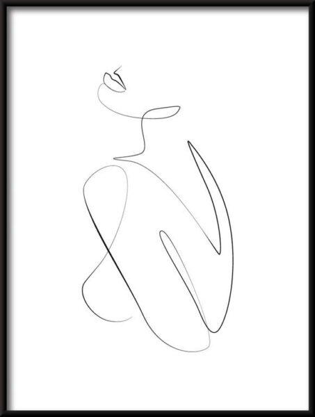 Affiche linéaire de femme nue