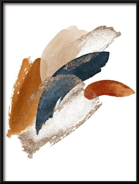 Affiche d'abstraction de grenat d'or