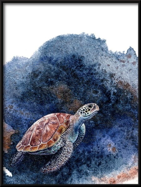 Tortue dans l'affiche de l'océan – Image 2