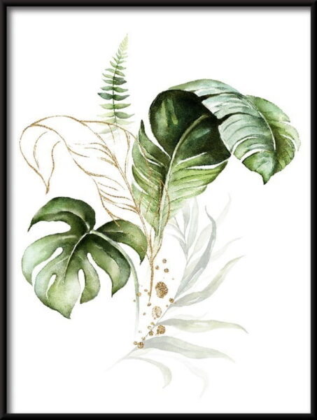 Affiche de bouquet de feuilles tropicales 2
