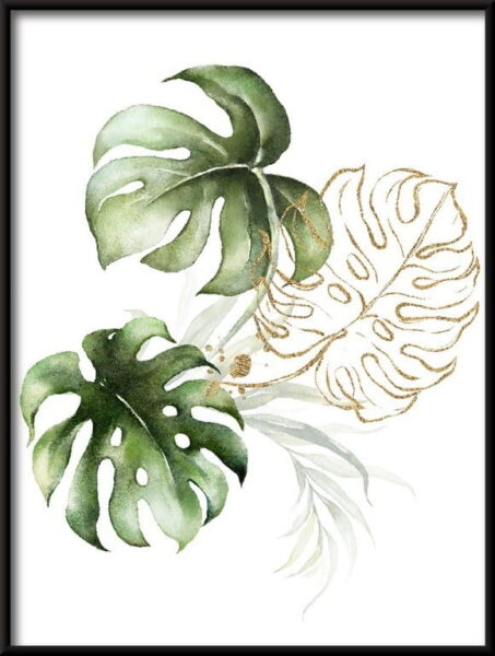 Bouquet de feuilles tropicales Poster