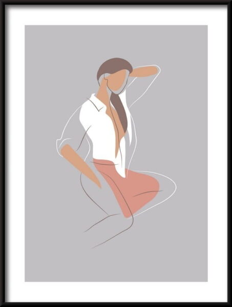 Femme au style linéaire