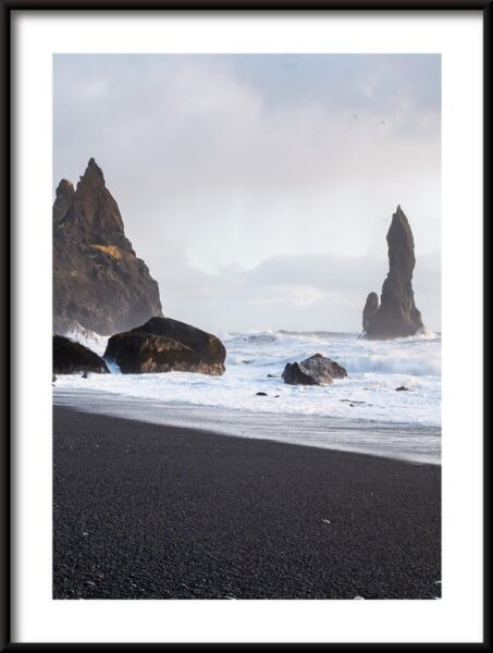 Affiche plage volcanique