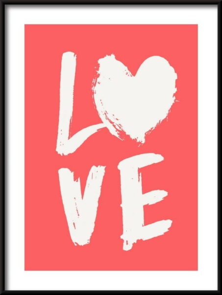 L'amour sur l'affiche rose