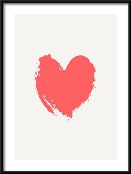 Coeur rose Poster
