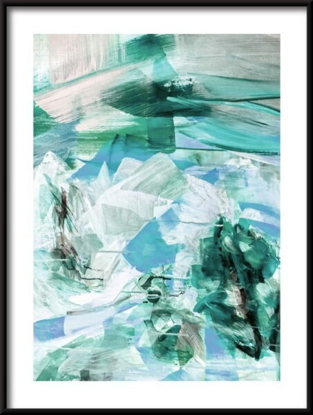 Toile verte abstraite Poster