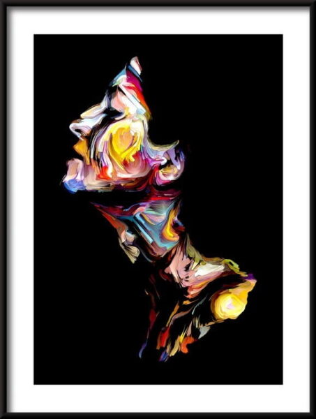Portrait de femme colorée Poster