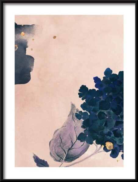 Hortensias aquarelles 1 Poster