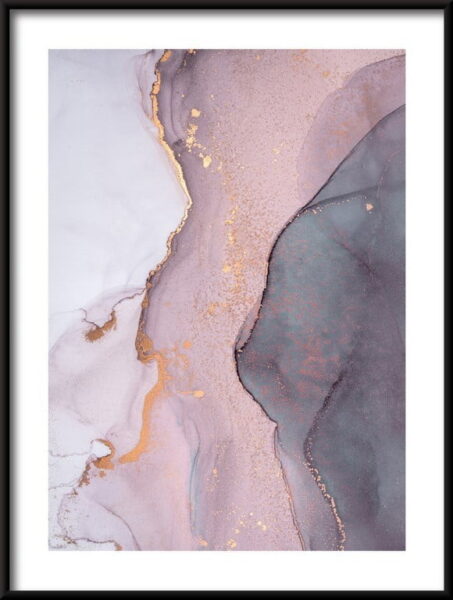 Affiche d'abstraction aquarelle rose