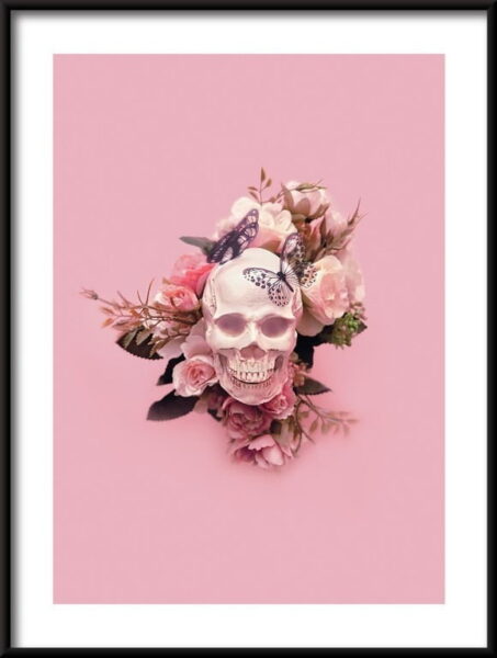 Crâne avec des fleurs