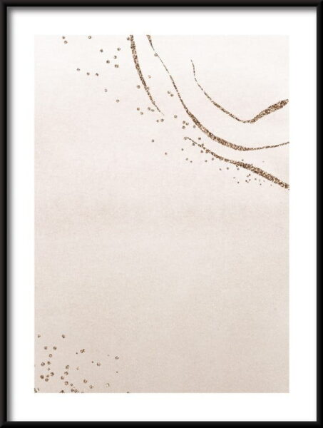 Affiche d'abstraction dorée