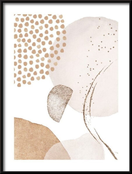 Affiche d'abstraction dorée