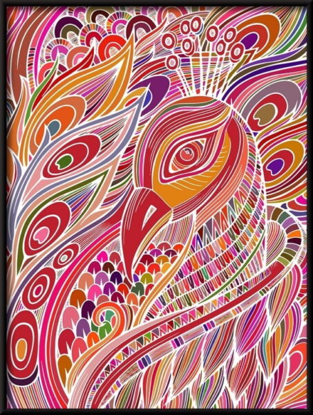 Affiche paon multicolore – Image 2