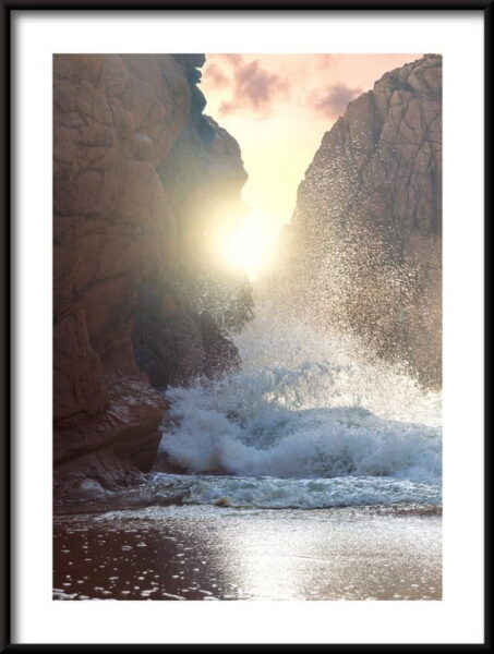 Affiche de roches et de vagues de l'océan