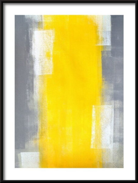 Affiche d'abstraction jaune-gris