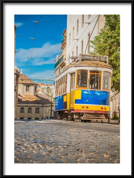Tram jaune 28, affiche de Lisbonne