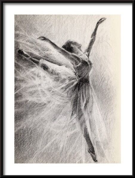 Ballerine dans un saut Poster