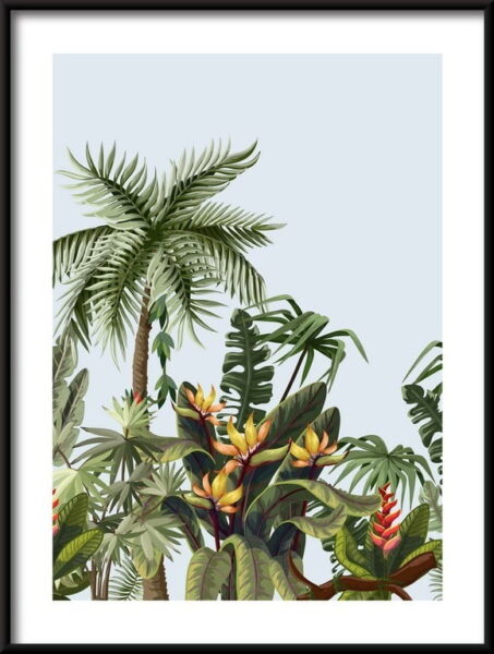 Jungle avec affiche de ciel bleu