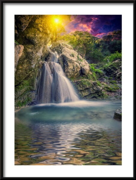 Affiche cascade tropicale