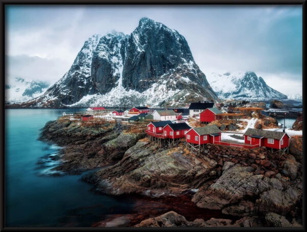 Affiche Maisons rouges en Norvège – Image 3