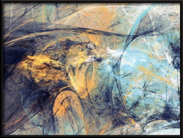 Affiche d'abstraction bleu-or – Image 2