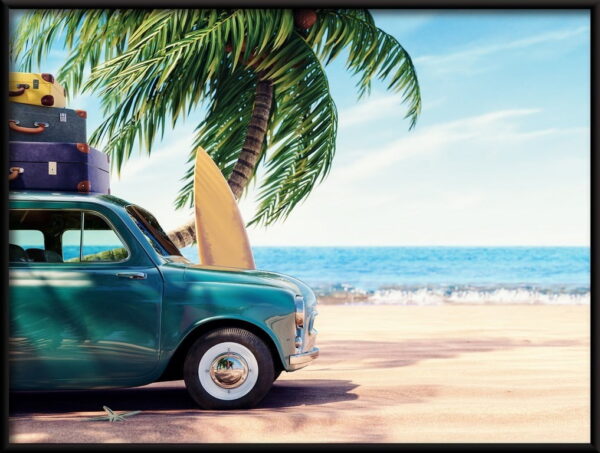 Voiture sur l'affiche de vacances – Image 2