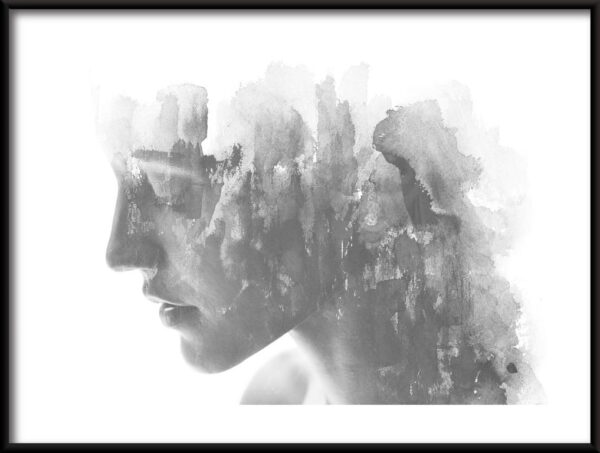 Portrait de femme aquarelle Poster – Image 2