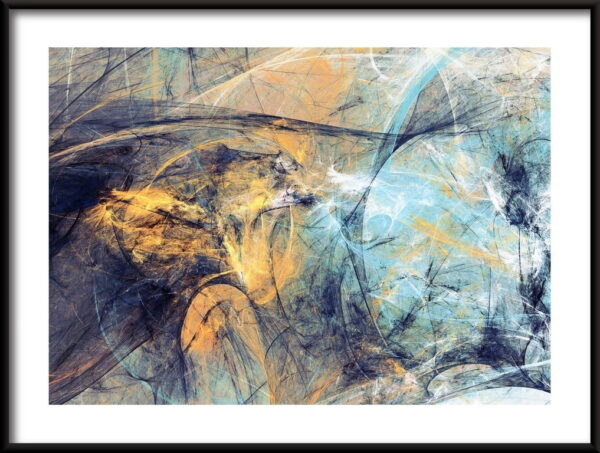 Affiche d'abstraction bleu-or