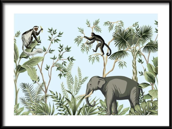 Affiche de paysage botanique tropical