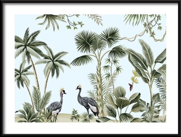 Affiche animaux exotiques dans la jungle