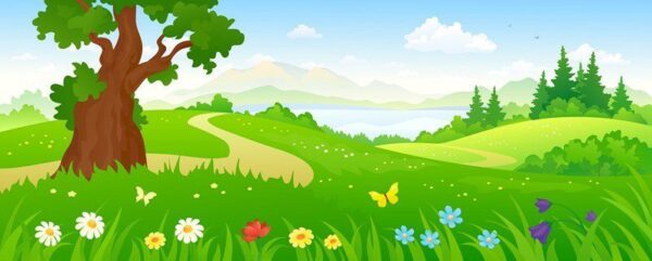 Peinture murale Forêt de dessin animé