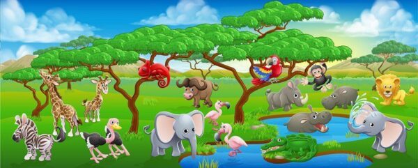 Peinture murale Animaux mignons