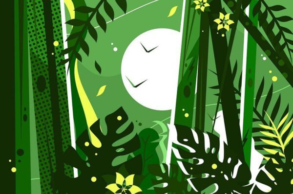 Peinture murale Oeuvre de la jungle
