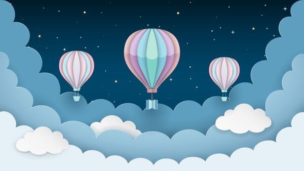 Peinture murale Ballons dans le ciel