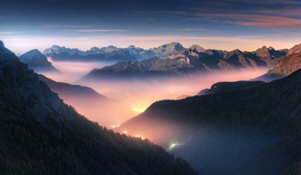 Peinture murale Dolomites Italie