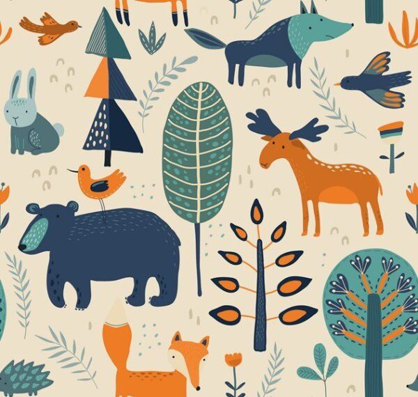 Peinture murale Animaux de la forêt