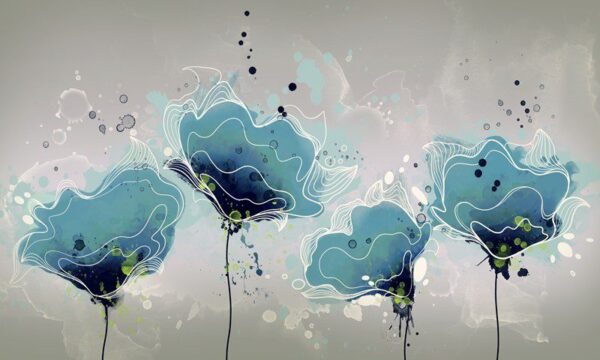 Peinture murale Fleurs linéaires