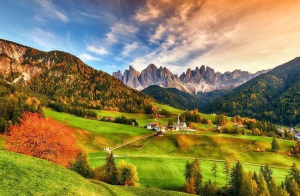 Peinture murale Dolomites italiennes