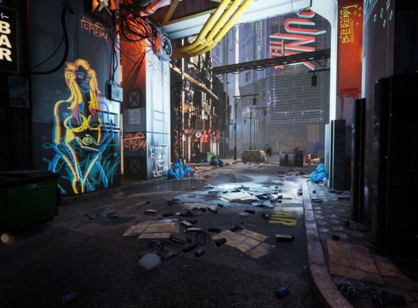 Peinture murale Rue LED