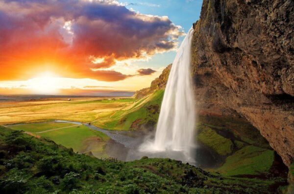 Peinture murale Cascade d'Islande