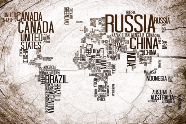 Peinture murale Carte du monde