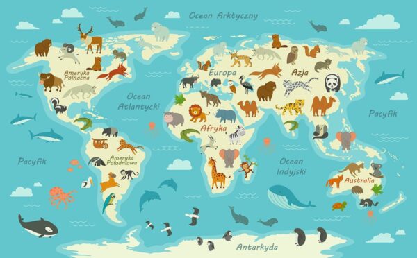 Peinture murale Carte du monde
