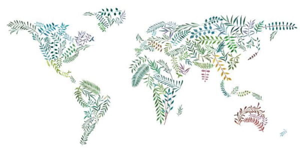 Peinture murale Carte du monde