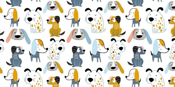 Peinture murale Chiens heureux