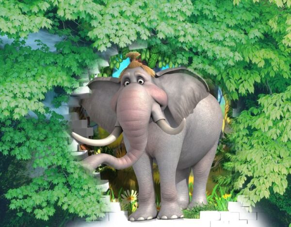 Peinture murale Joyeux éléphant